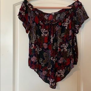 Off the shoulder summer floral top